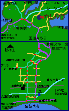 裏磐梯の地図