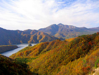 レークラインの紅葉